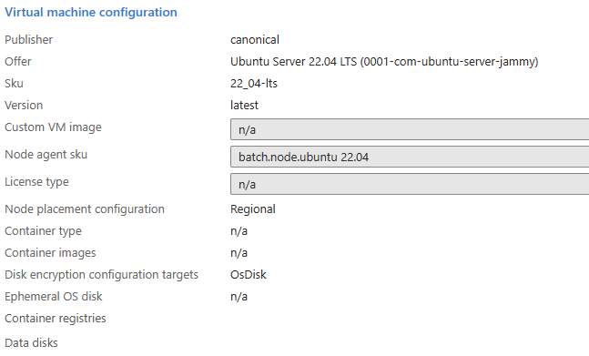 Screenshot che mostra le opzioni di configurazione della crittografia del disco nel portale di Azure.