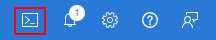 Screenshot che mostra come avviare Azure Cloud Shell nel portale Azure.
