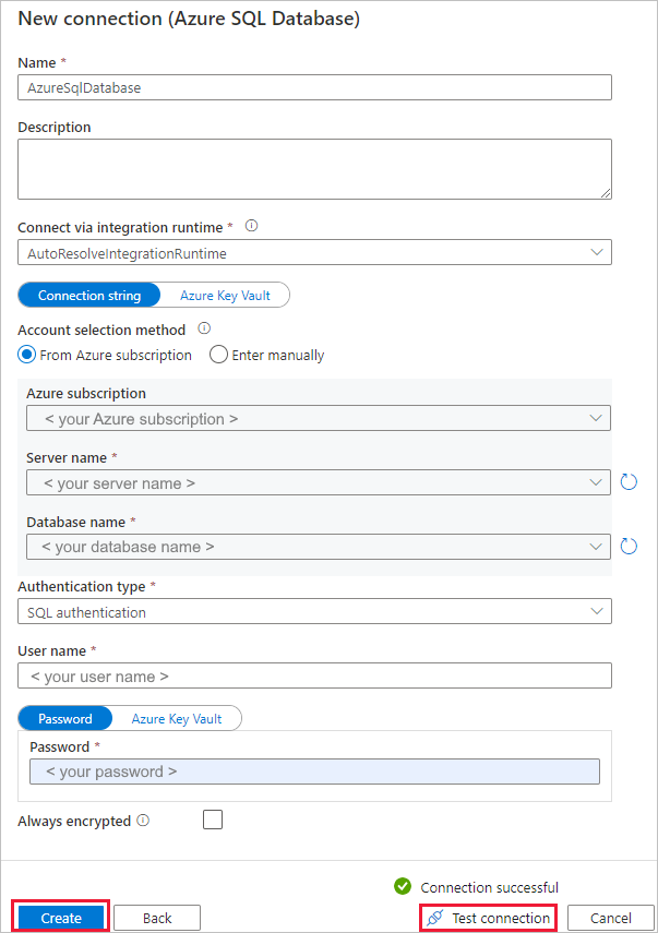 Configurare Azure SQL DB