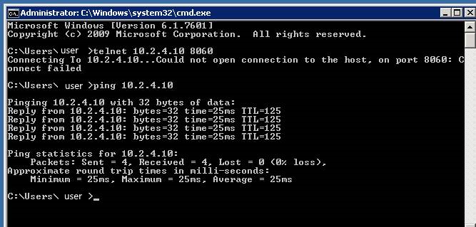 Screenshot dell'errore della riga di comando "Impossibile aprire la connessione all'host".
