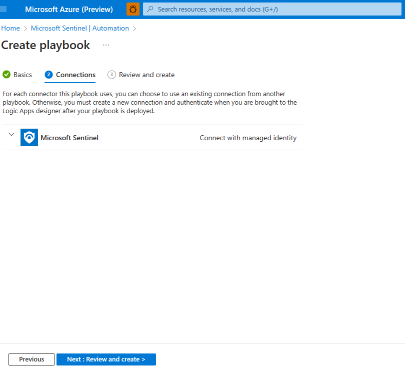 Screenshot della creazione di un nuovo playbook con un trigger di eventi imprevisti.
