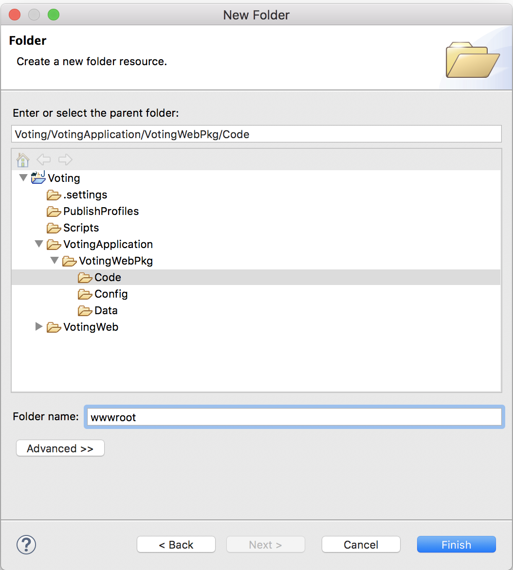 Creare la cartella wwwroot di Eclipse