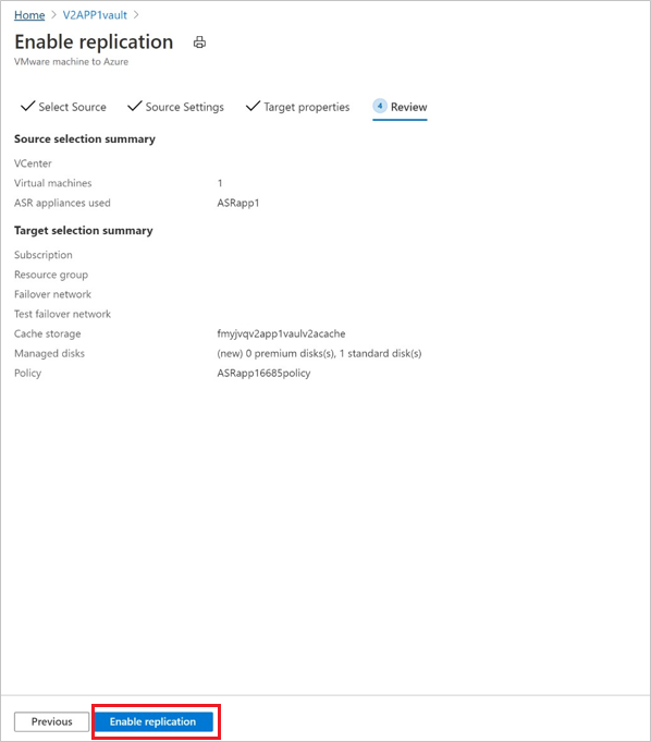 Screenshot di Site Recovery.