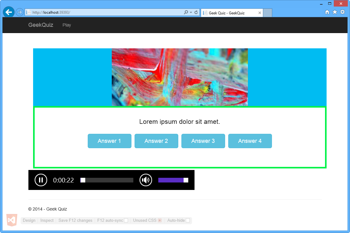Lettore audio incluso nella vista
