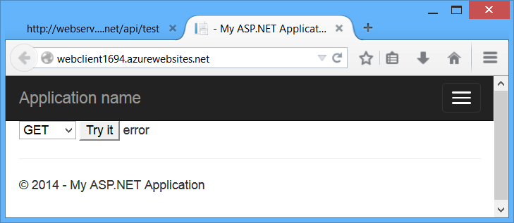 Errore 'Provalo' nel browser