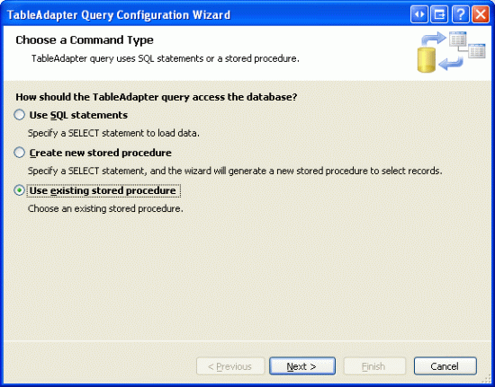 Scegli di utilizzare una stored procedure esistente