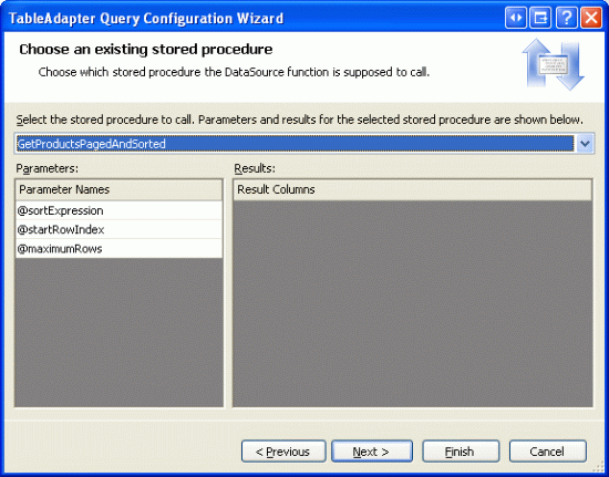 Utilizzare la stored procedure 
