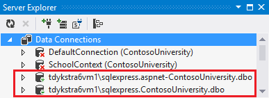 Nuovi database in Esplora Server