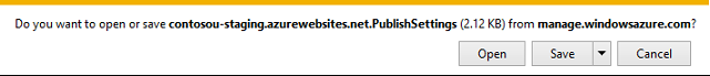 salvataggio del file .publishsettings