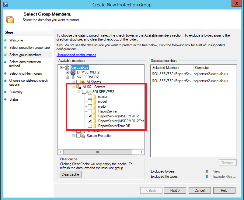 Screenshot che mostra come selezionare un database SQL.