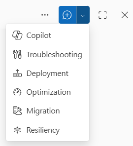 Screenshot del controllo di selezione Azure agente Copilot nel portale di Azure.