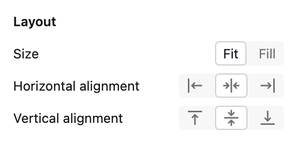 Strumenti di allineamento per un widget di immagine.