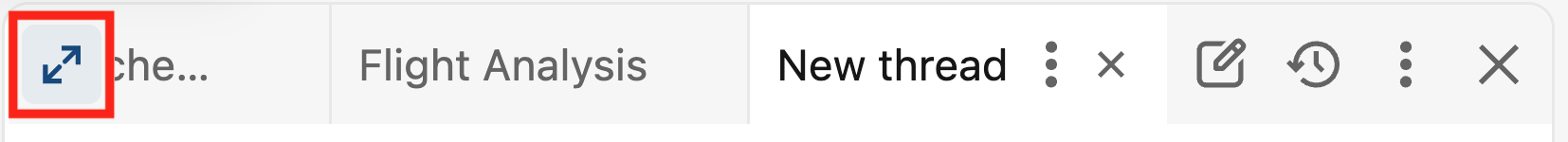 Il pulsante Ingrandisci nel riquadro laterale di Genie Code.