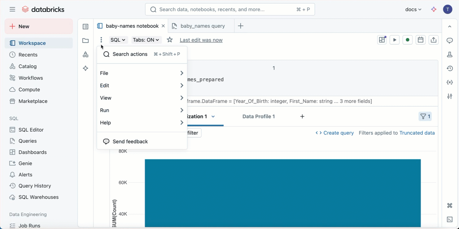 Accedere alle impostazioni del formato SQL personalizzato