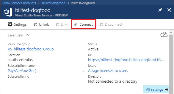 Connettere Azure AD tramite il portale di Azure