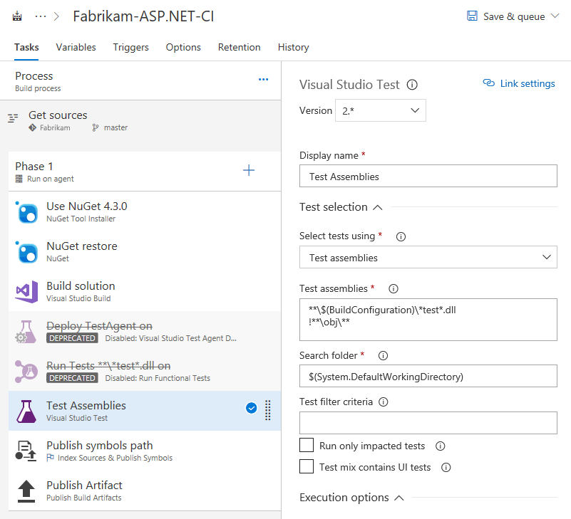 Attività Test di Visual Studio