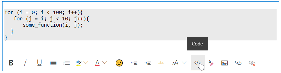 Codice dell'editor di testo