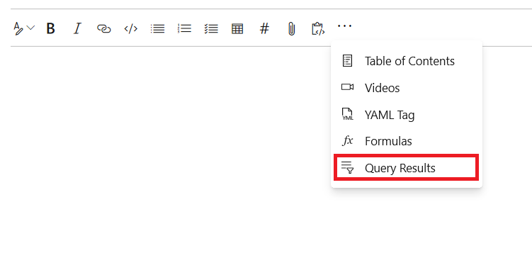 Selezionare il pulsante Risultati query sulla barra degli strumenti di modifica.