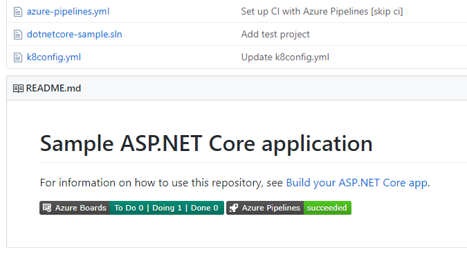 Badge in un file README su GitHub.