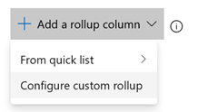 Rollup nei campi personalizzati.