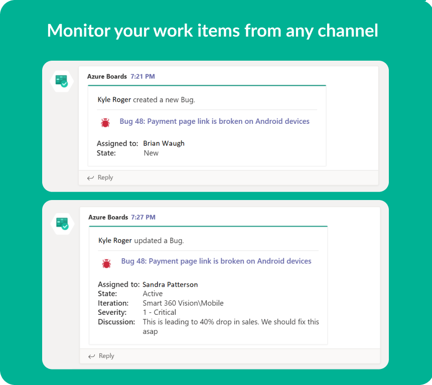 App Azure Boards per Microsoft Teams.