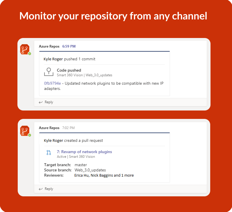 App Azure Repos per Microsoft Teams.