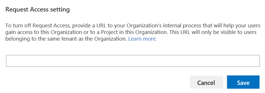 Richiedere di specificare un URL per la documentazione interna.