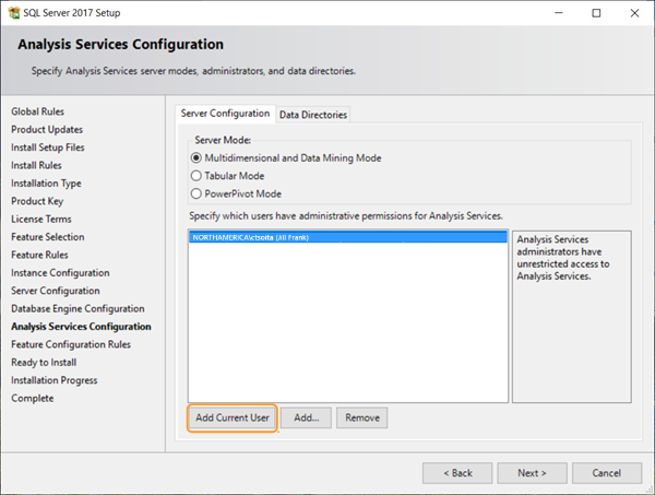 Configurazione di Analysis Services