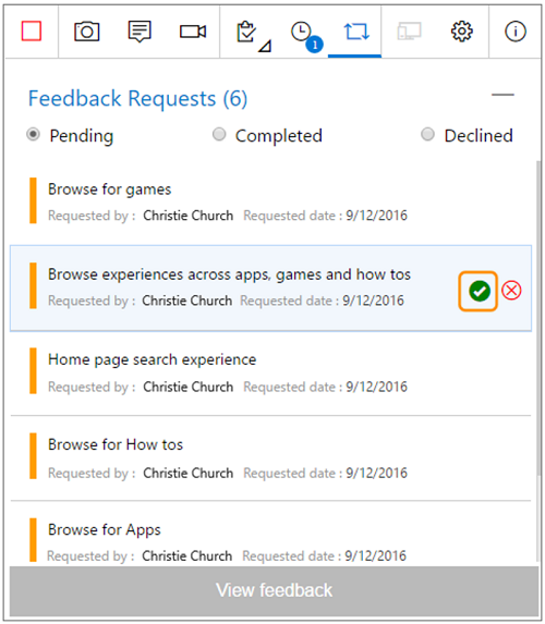 Fornire il link per i feedback