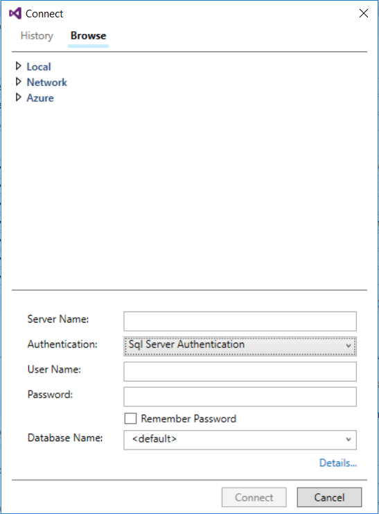 Connettersi al server