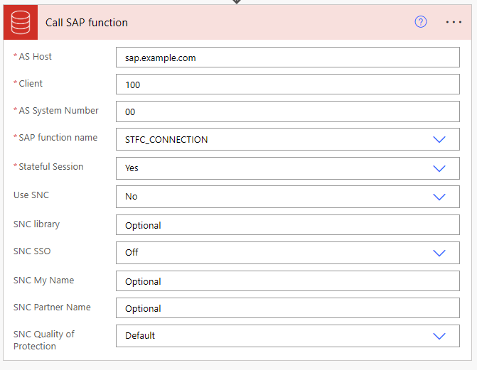 Chiamare la funzione SAP v1
