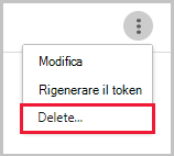 Screenshot dell'opzione delle impostazioni SIEM per eliminare l'integrazione.