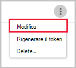 Screenshot dell'opzione delle impostazioni SIEM per modificare la configurazione di integrazione.