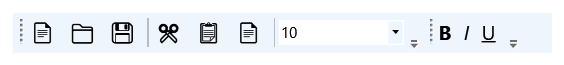Screenshot di una barra degli strumenti orizzontale in WPF.