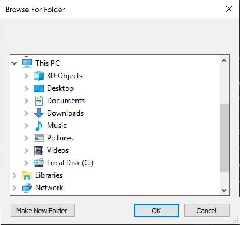 Il controllo di dialogo per la selezione cartelle nel .NET Framework