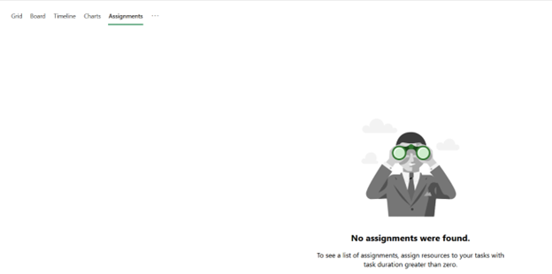 Screenshot della griglia di assegnazione vuota.