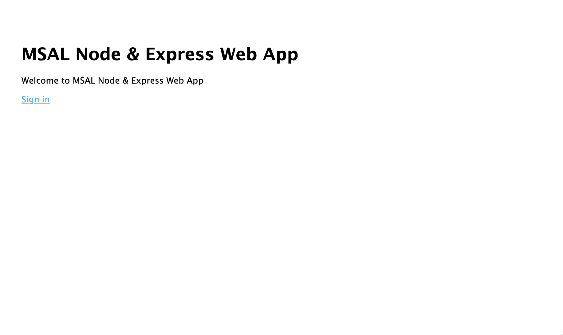pagina iniziale dell'applicazione web che mostra