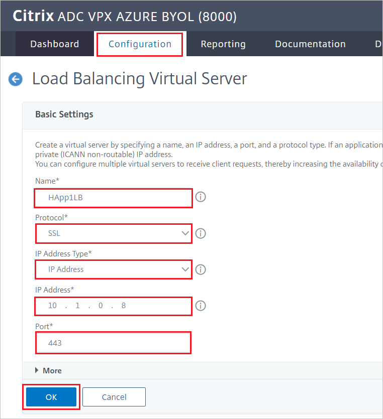 Screenshot della configurazione del Citrix ADC SAML Connector per Microsoft Entra - Impostazioni di base.