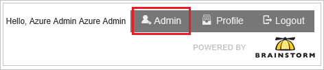 Lo screenshot mostra l'elemento del menu per l'amministratore di Brainstorm