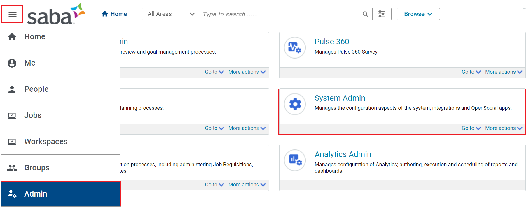 screenshot per l'amministratore di sistema