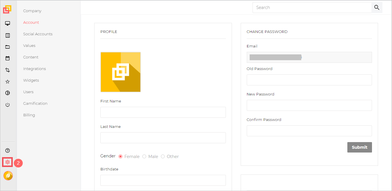 Screenshot mostra l'opzione delle impostazioni selezionata.