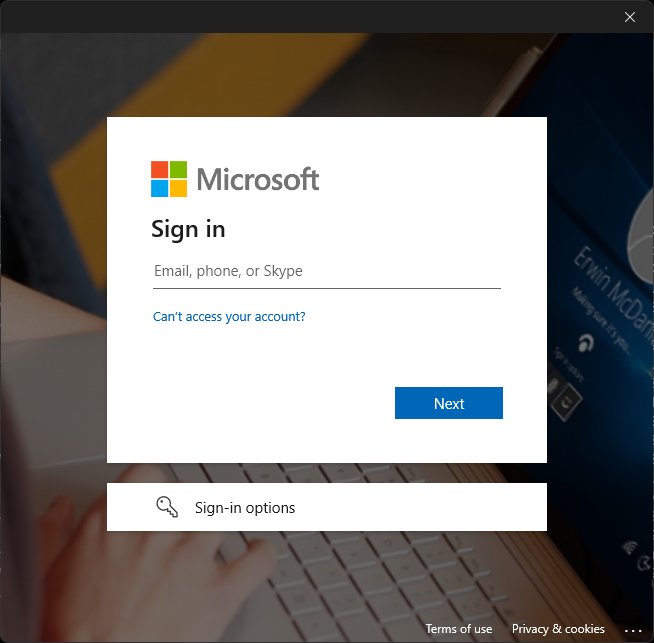 Interfaccia utente WAM per account specifici del tenant