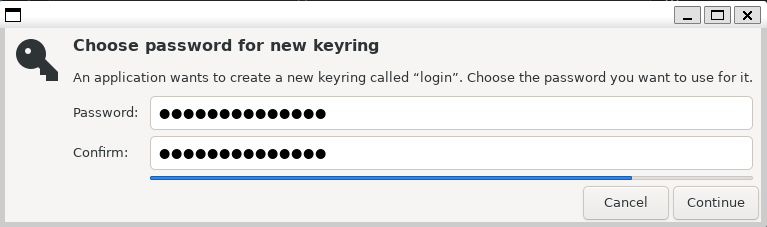 selezione di una password e conferma