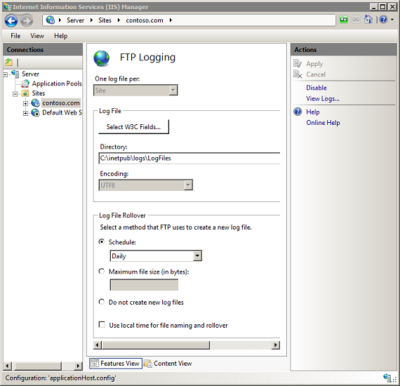 Screenshot della scheda Registrazione F T P di I Manager.