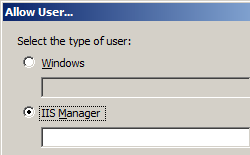Screenshot che mostra la finestra di dialogo Consenti utente con L'opzione I S Manager selezionata.
