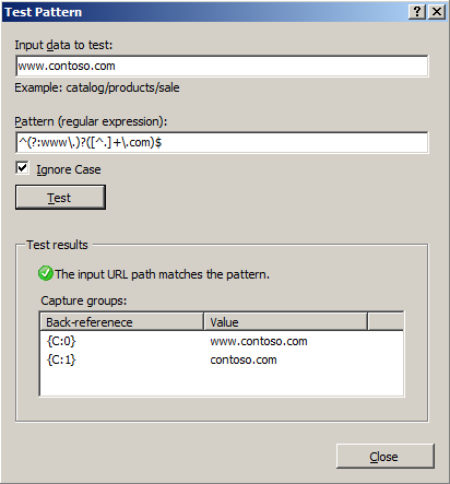 Screenshot della finestra di dialogo Modello di test. Vengono visualizzati i dati di input da testare e la casella Modello.