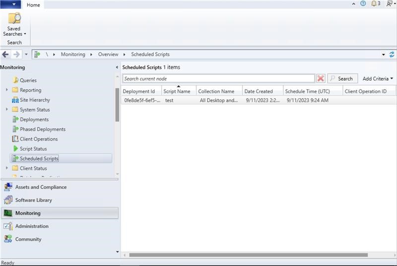 Screenshot dello script - monitoraggio della pianificazione,