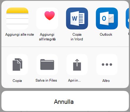 Condivisione dei dati - iOS vecchia interfaccia utente di condivisione