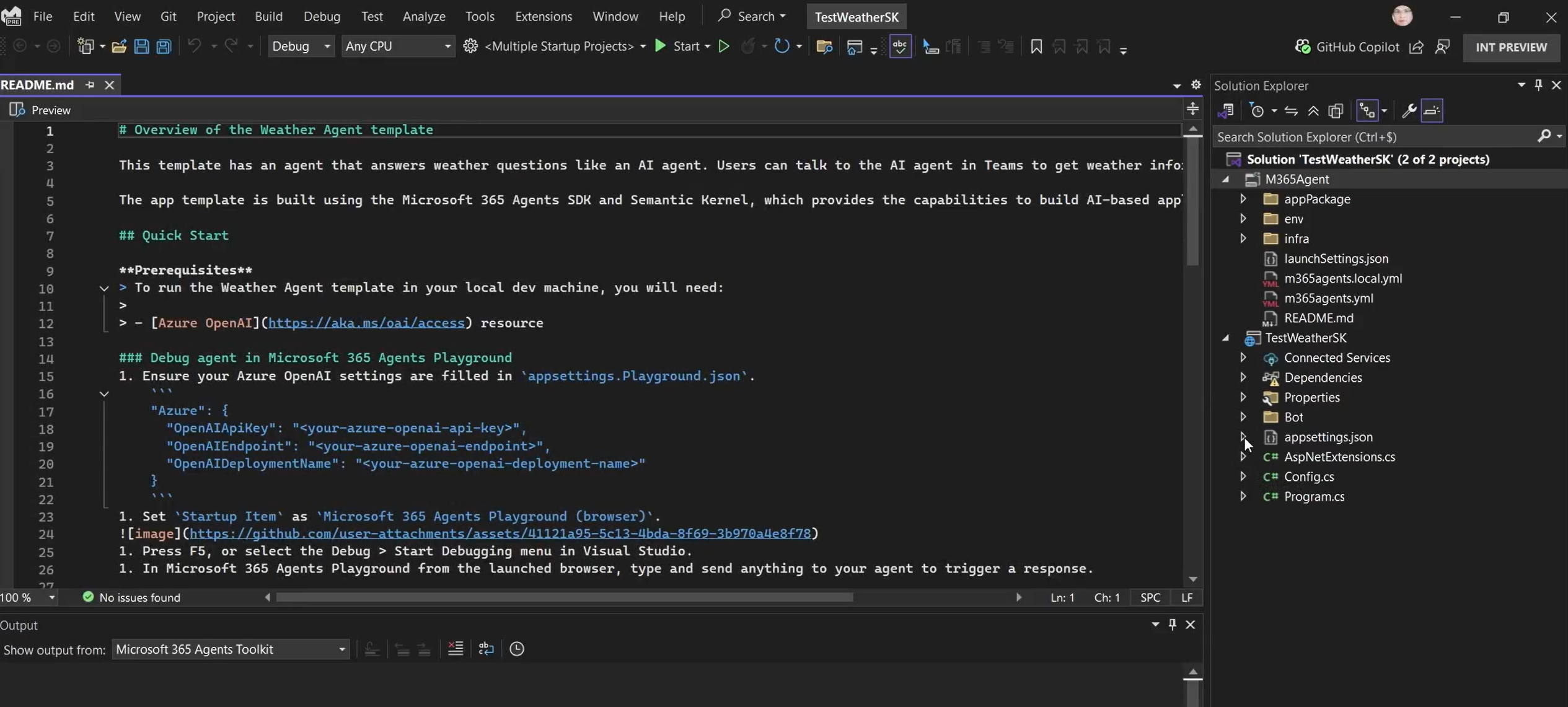 Codice dell'app nell'editor