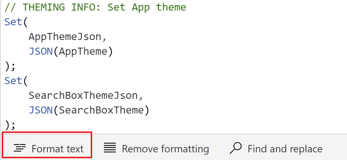 Screenshot di Power Apps Studio con il comando Formatta testo evidenziato.